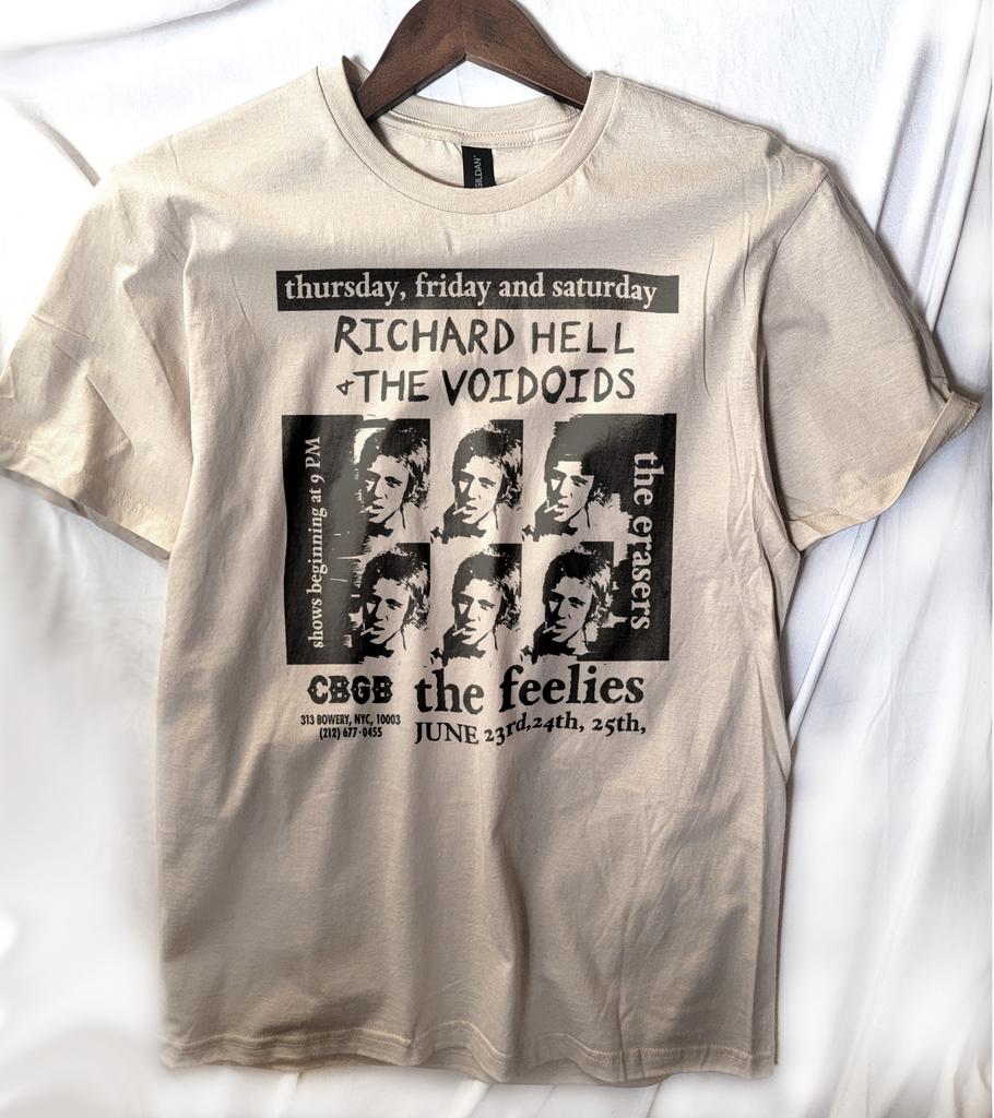 Richard Hell Gig Flyer Art T Shirt NY Cbgbs Punk Voidoids
