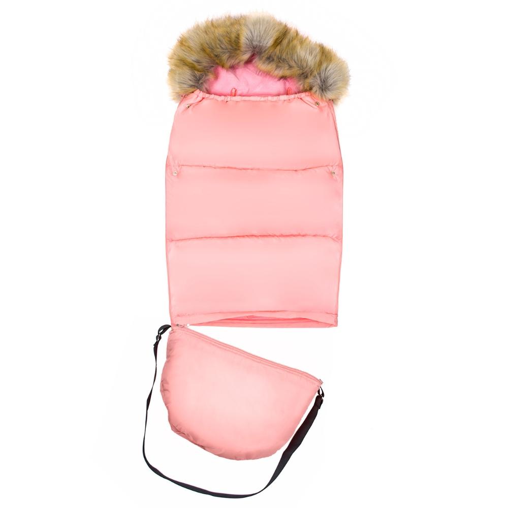 Winter sleeping bag with fur for sleds for strollers, car seats, stroller set