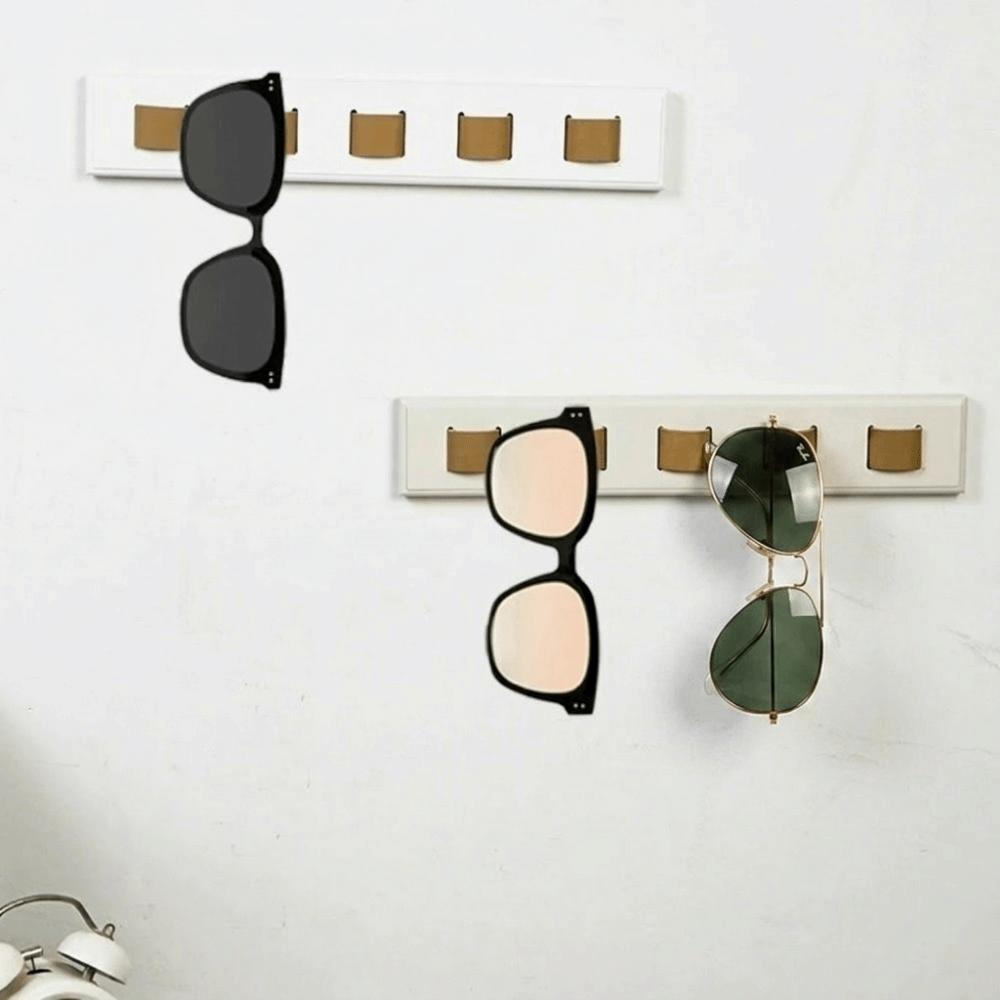 Wooden Wooden Sunglasses Storage Rack Space Saving 5Holes Glasses Display Rack Wall Mounted Durable Eyeglass Rack Boutique