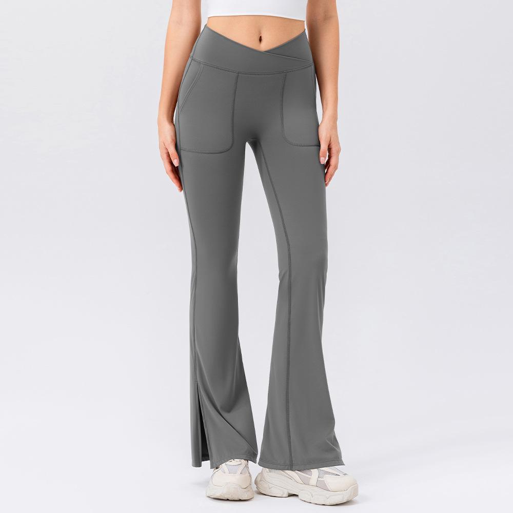 Women'S Yoga Pants Fitness Outdoor Solid Color Casual Running Training Elastic Quick Drying Tight Fitting Sports Pants