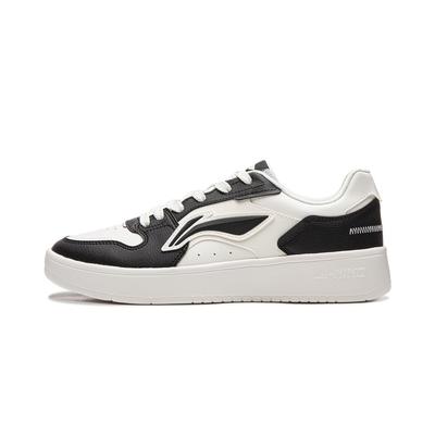Floating Boat Low Top Skateboard Shoes Men's White Black AGCW209-3
