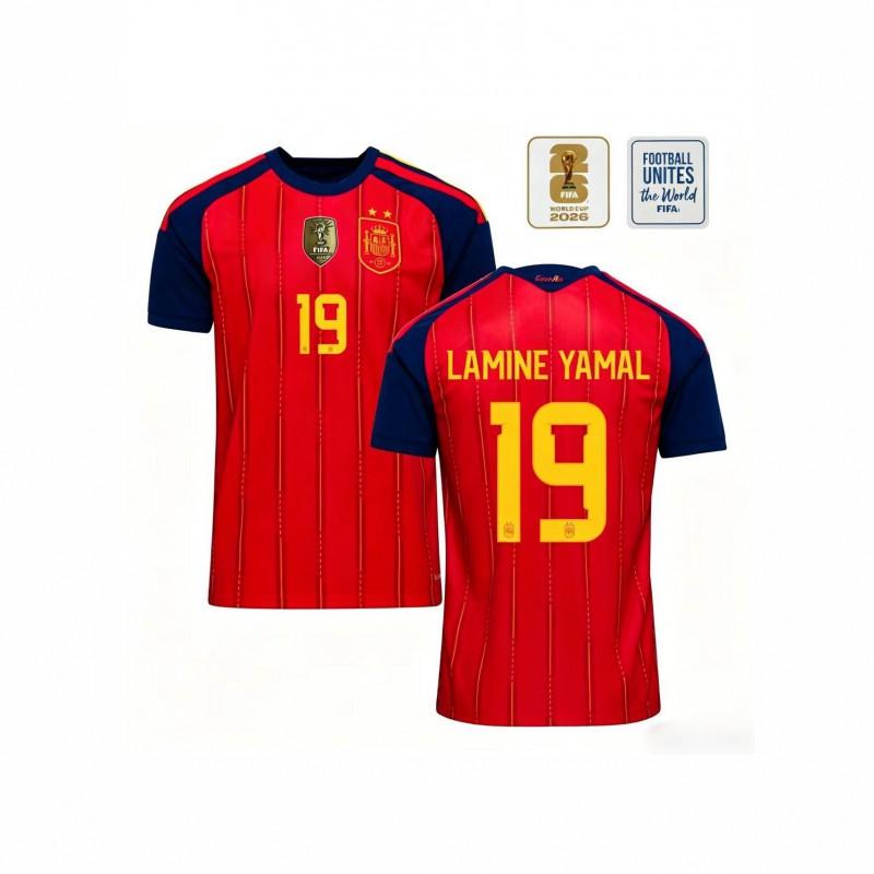 Spain 19 Football Jersey Short Sleeve Men Women Sports Training Running