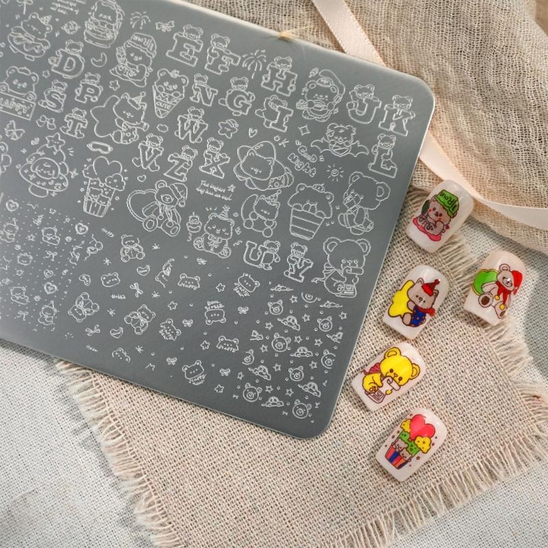 Sturdy Stainless Steel Nails Stamp Plate with Detailed Pattern for Home Nails Designs Applications