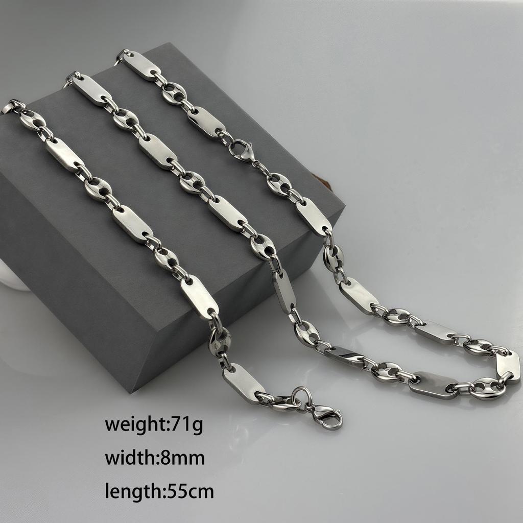 Handmade Emperor Chain Fashion Necklace - Large Hole Smooth Stainless Steel
