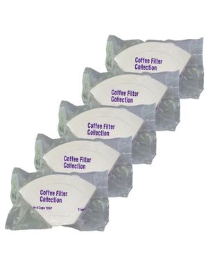Kanae Paper Co., Ltd. Filtros de Café Branqueados, Serve 4-6, Forma Trapezoidal, 100 Filtros x 5 Pacotes, com Bordas, Fabricado no Japão, CF4-100P
