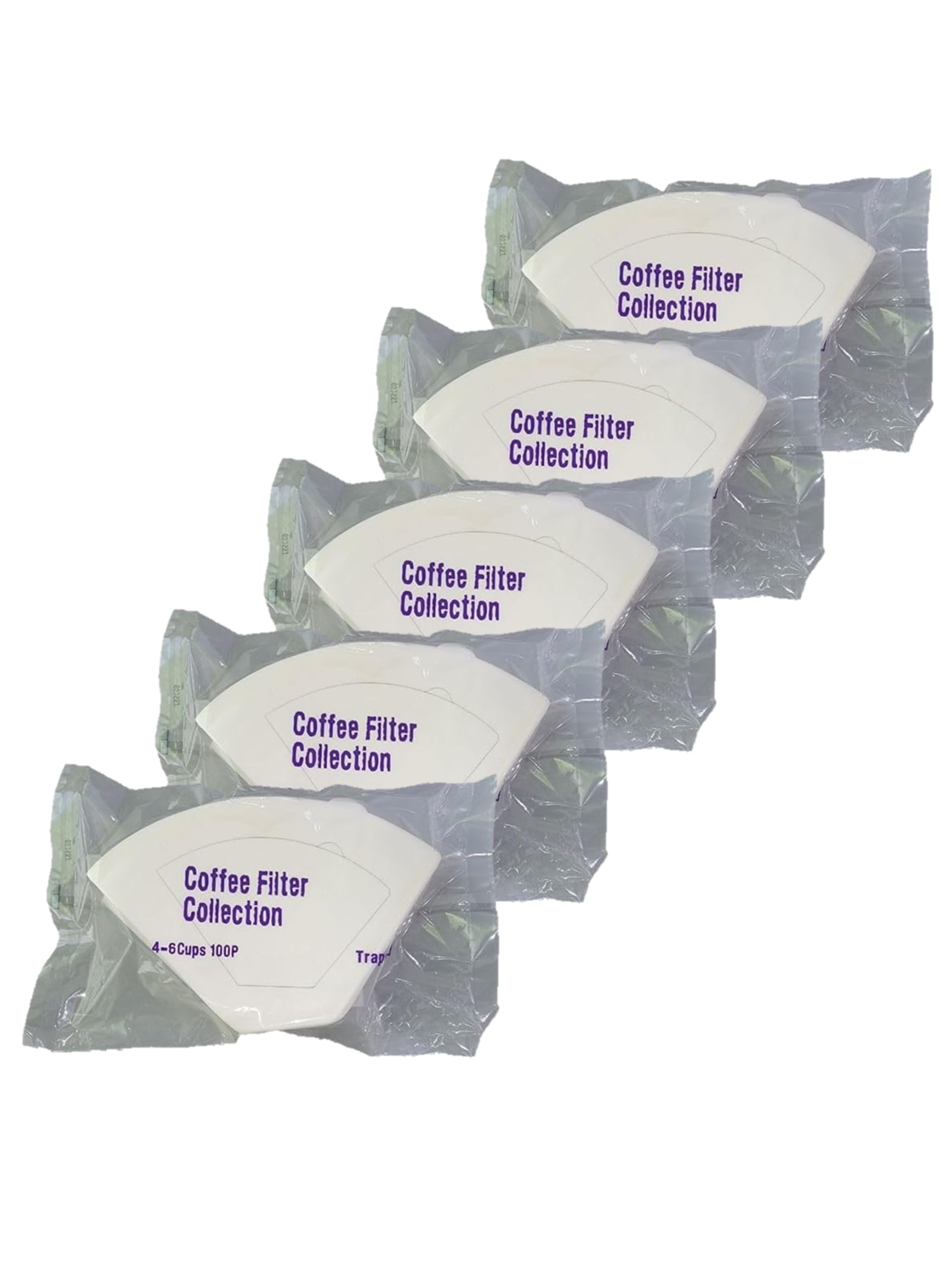 

Kanae Paper Co., Ltd. Bleached Coffee Filters, Serves 4-6, Trapezoidal Shape, 100 Filters x 5 Packs, with Edges, Made in Japan, CF4-100P