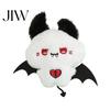 Halloween Keychain Pendant Bear Bat Plush Pendant, Stuffed Devil Backpack Bag Charm, Soft Animal Charm Hanging Embroidered Doll with Bead Chain, Party