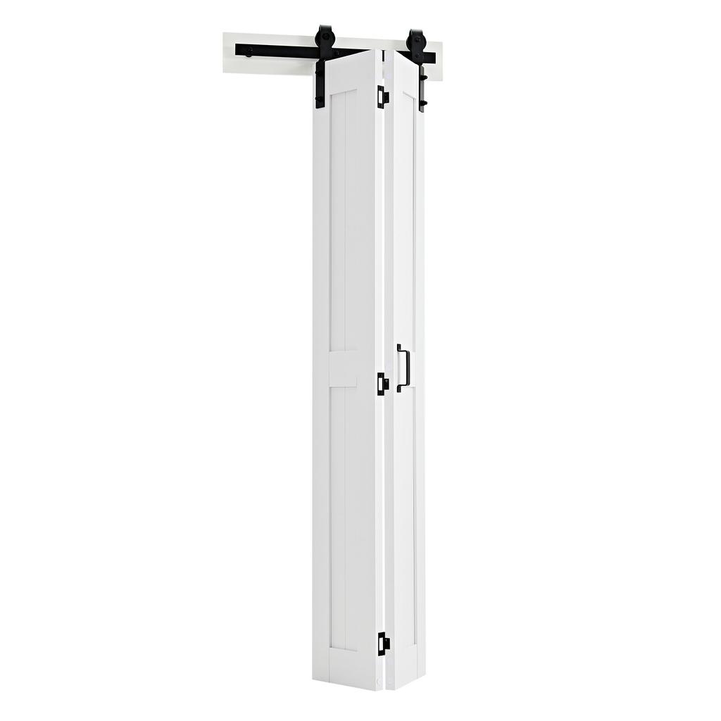 SucceBuy Bifold Barn Door 24/36/46/60/72 in x 84 in Sliding Closet Doors Header Board and Hardware Kit Included Panel Waterproof