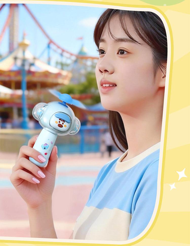 Portable USB Rechargeable Cartoon Mini Fan - Creative Student Gift