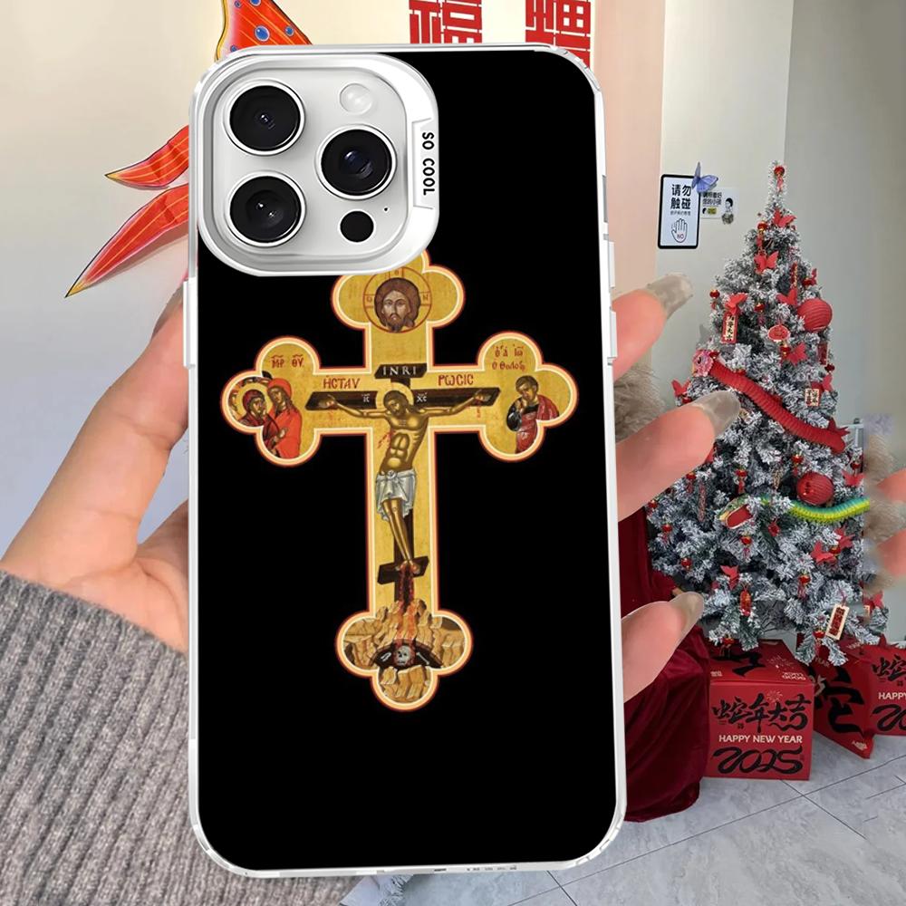 Jesus Christ Cross Phone Case For iPhone 16 15 14 13 12 11 Pro Max X XR XSMAX 8 7 Plus Matte Shockproof Back Cover