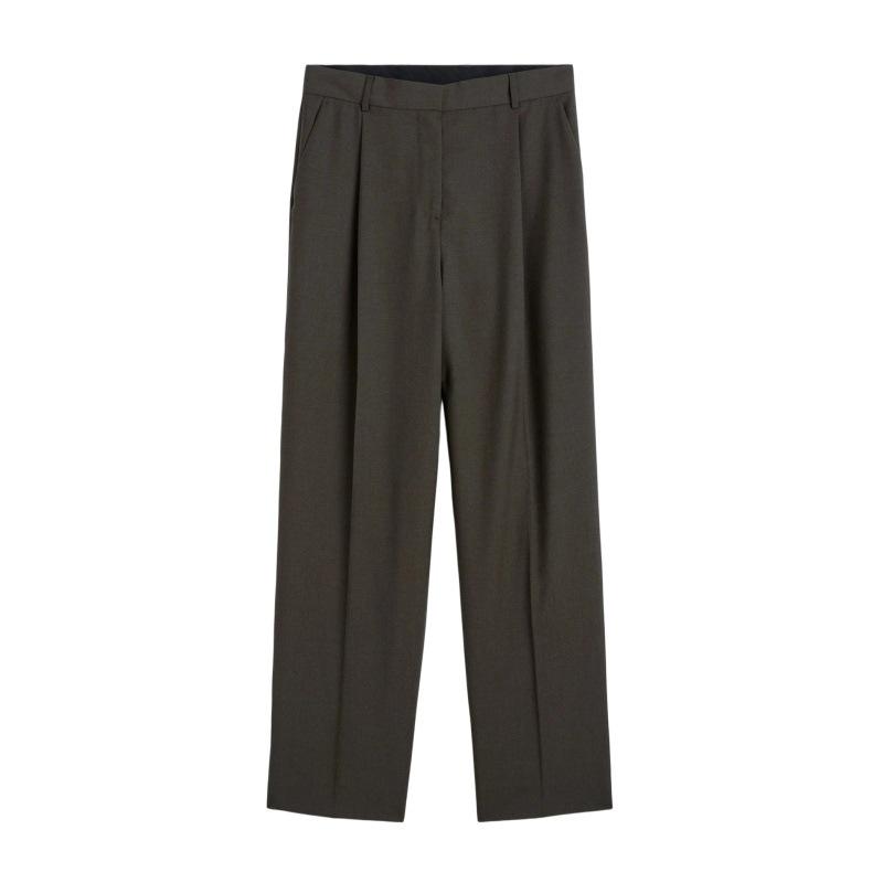 Longmei Women s Drapey Pleated Trousers - Early Spring 2026, TOT Style, Casual Straight-Leg Pants 34