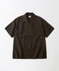 OUTSTANDING Vintage Flax Open Collar Half Shirt_Brown Stripe