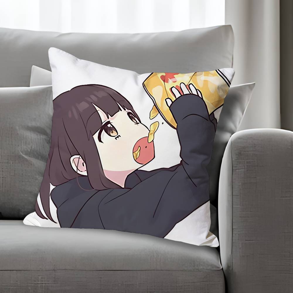 Cute MMenhera CChan Anime Celebrity Merchandise AllMatch Printed Pillow Case Sofa Car Office Room Decoration Protector