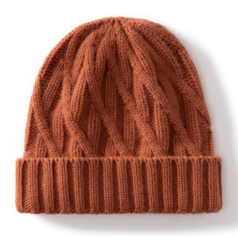 

Cashmere Autumn and Winter New Unisex Cable Thick Casual Warm Ear Protection Coldproof Knitted Hat