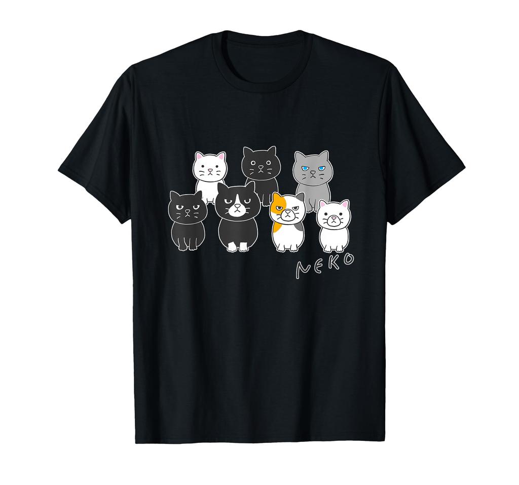 Cat Black Cat Calico Cat White Cat Neko Fukigen Cat Cat Animal Illustration "Uchinonekodoko" [Animal Friends] T-Shirt