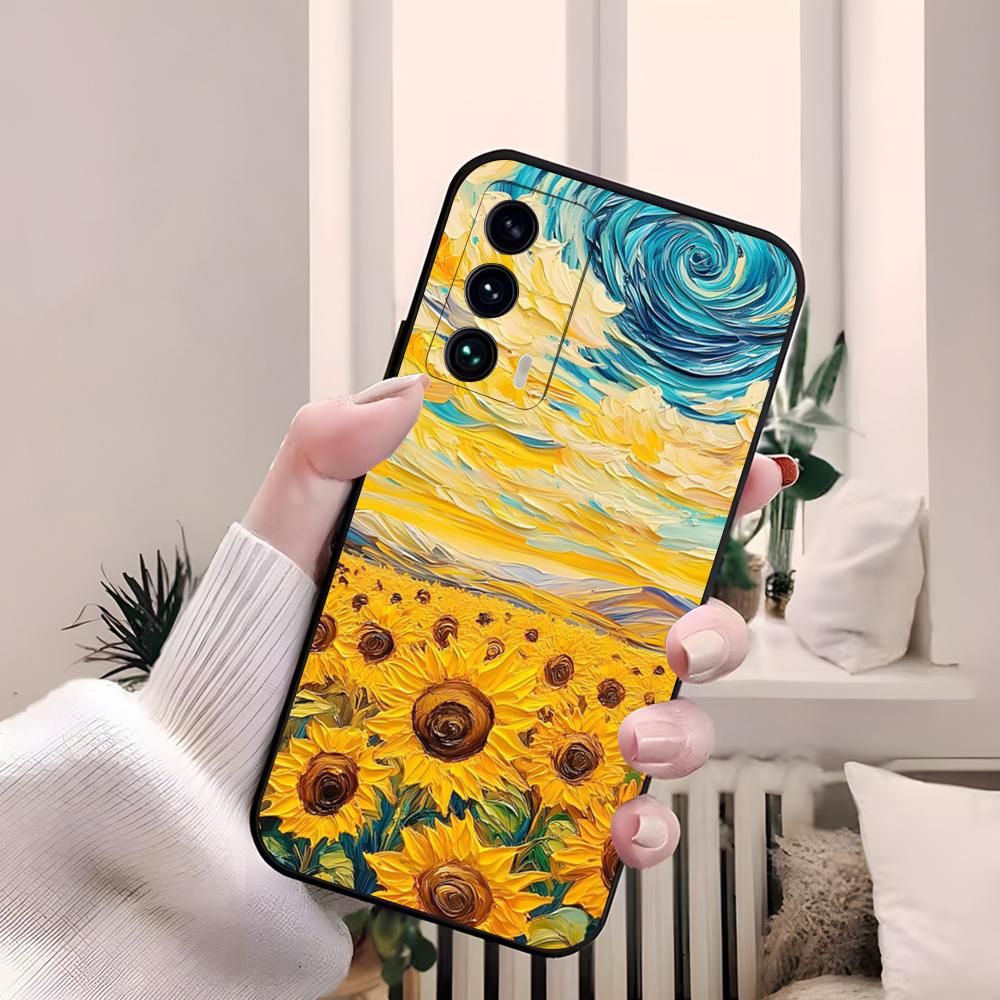 Van Gogh Starry Sunflowers Phone Case For Samsung S26 S25 Edge S24 S23 S22 S21 Ultra Plus Fe A55 56 15 4G 5G Galaxy Silicon Cove