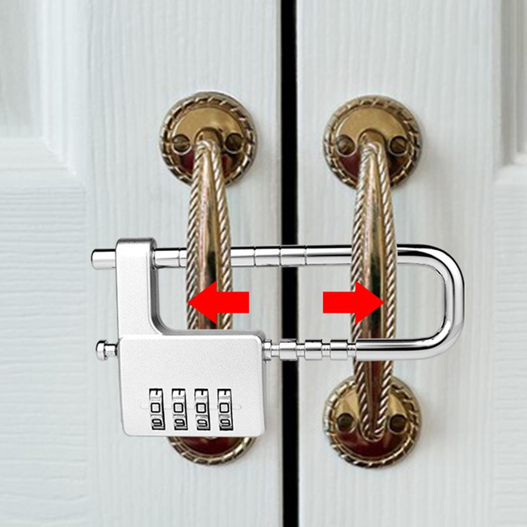 Adjustable Combination Lock Long Shackle Security Padlock Versatile Combination Lock Upgraded for Gym School & Fences