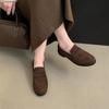 Fashion Retro Shoes Women Loafers Genuine Leather Womens Shoes Sapatos Femininos Sepatu Wanita Kulit Asli Slip-On Round Toe Low