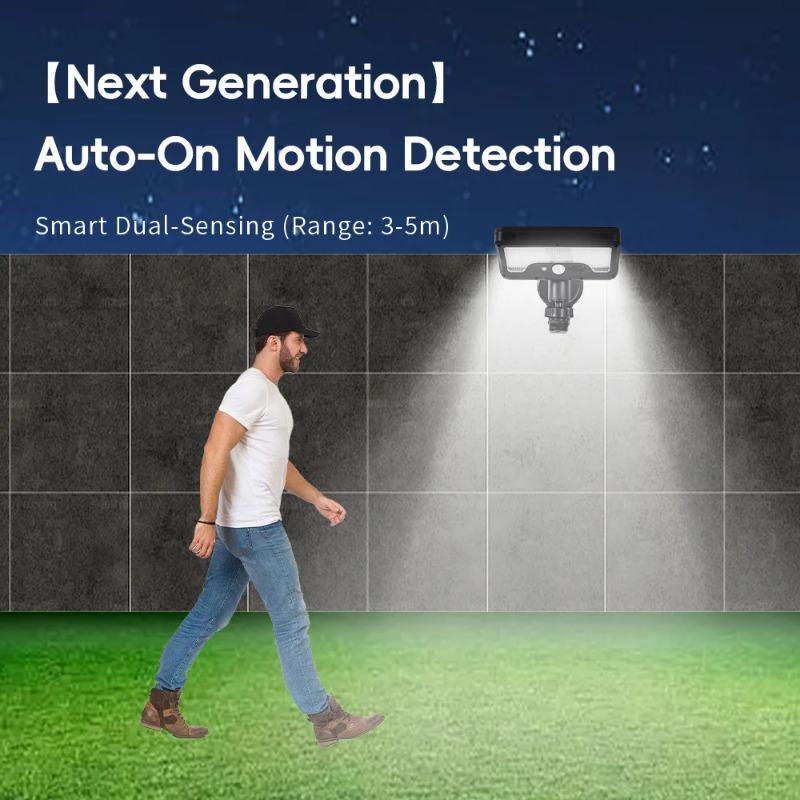 Solar Sicherheitsleuchte für Außenbereich Bewegungsmeldererkennung 3 Modi Helligkeit Magnetfuß Wasserdichtes Design für Wand Zaun Tor Veranda