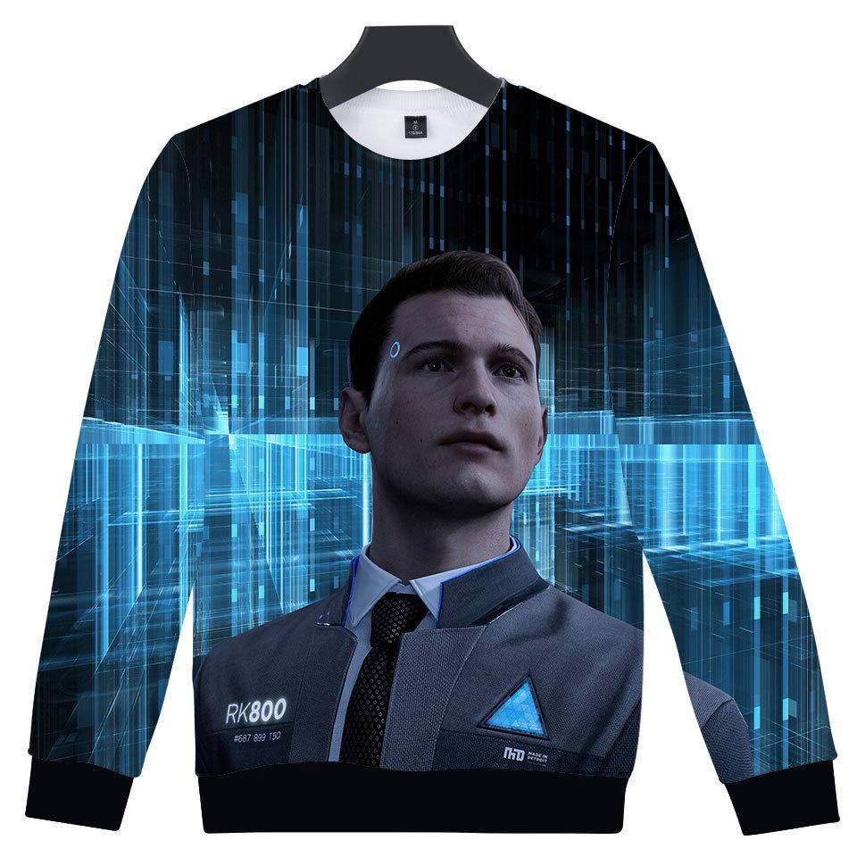 Premium Quality Detroit Become Human Connor Cosplay 3d Print Hoodie Sweater Costume