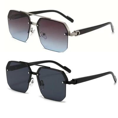 7 Pairs Of Classic Men'S Retro Multifunctional Double Beam Square Fashion Glasses Are The Ideal Choice