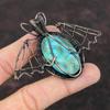 Tibetan Turquoise Copper Pendant Copper Wire Wrapped Gemstone Pendant Butterfly Pendant Antique Copper Jewelry Gift For Him Handmade Pendant