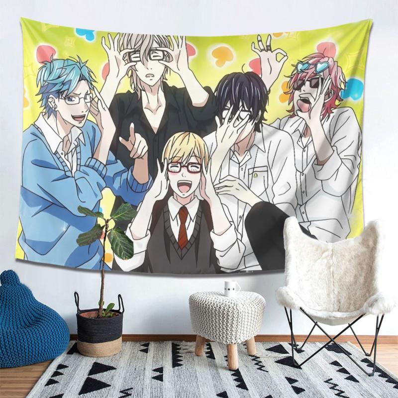 Vikama Nijiiro Days Group Portrait Tapestry Youth Campus Anime For Bedroom Dorm Trendy Shop Live Stream Backdrop Decor