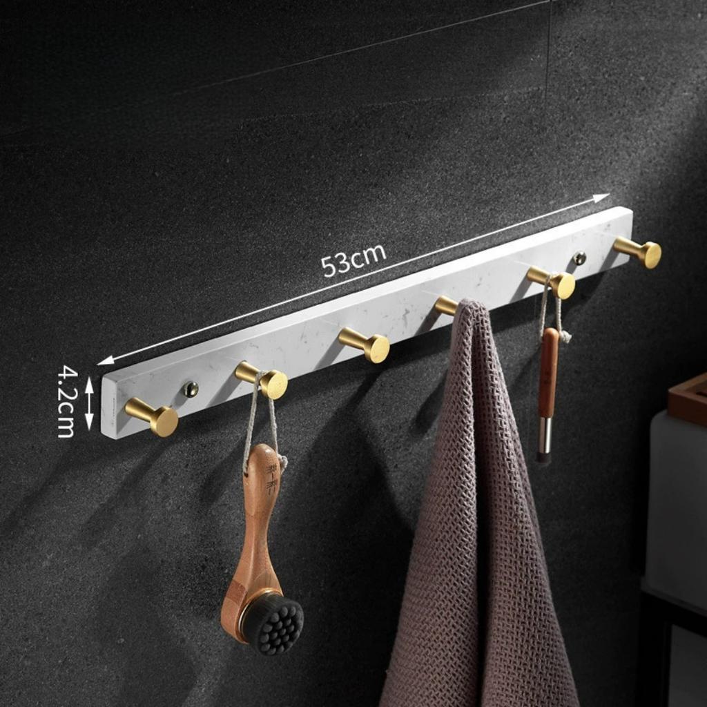 Marble Towel Hook Wall Mount Brushed Gold Towel Hanger, Robe Hooks Bathroom Clothes Hooks,Bathroom Hardware,kitchen Hook