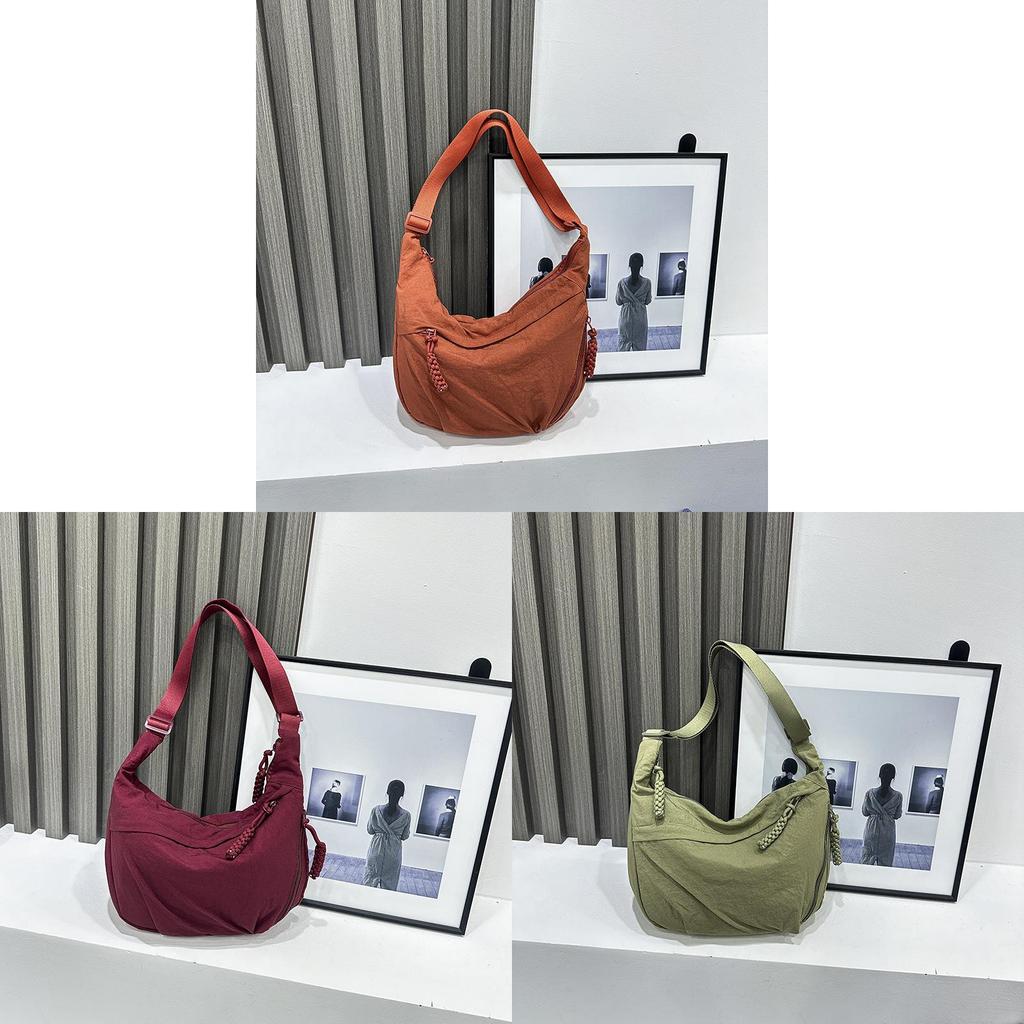 Nylon Womens Shoulder Bag With Zipper Closure For Daily Use