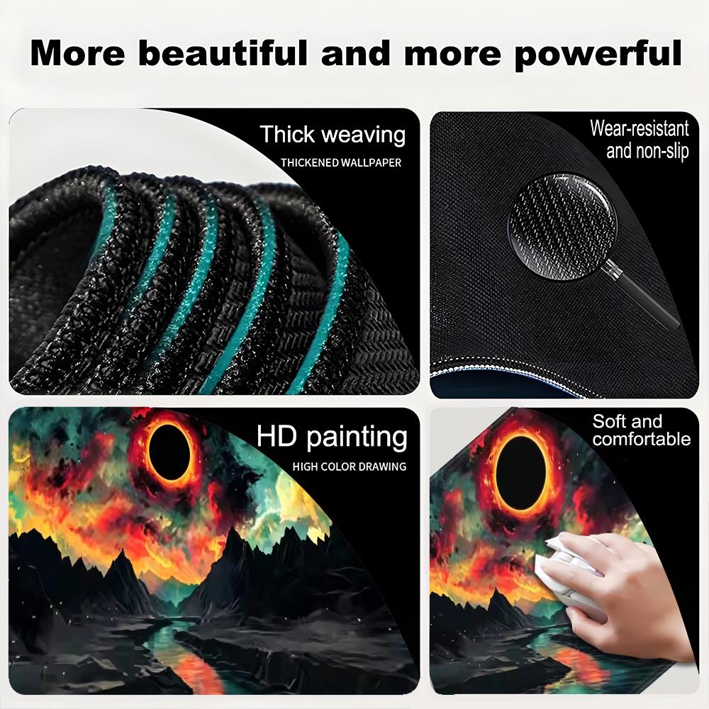 HYBXAXC Moon landscape Mouse Pad XXL Gamer Rubber Desk Mat Large Keyboard Pads Carpet Computer Table Accessories Long Desk Mats