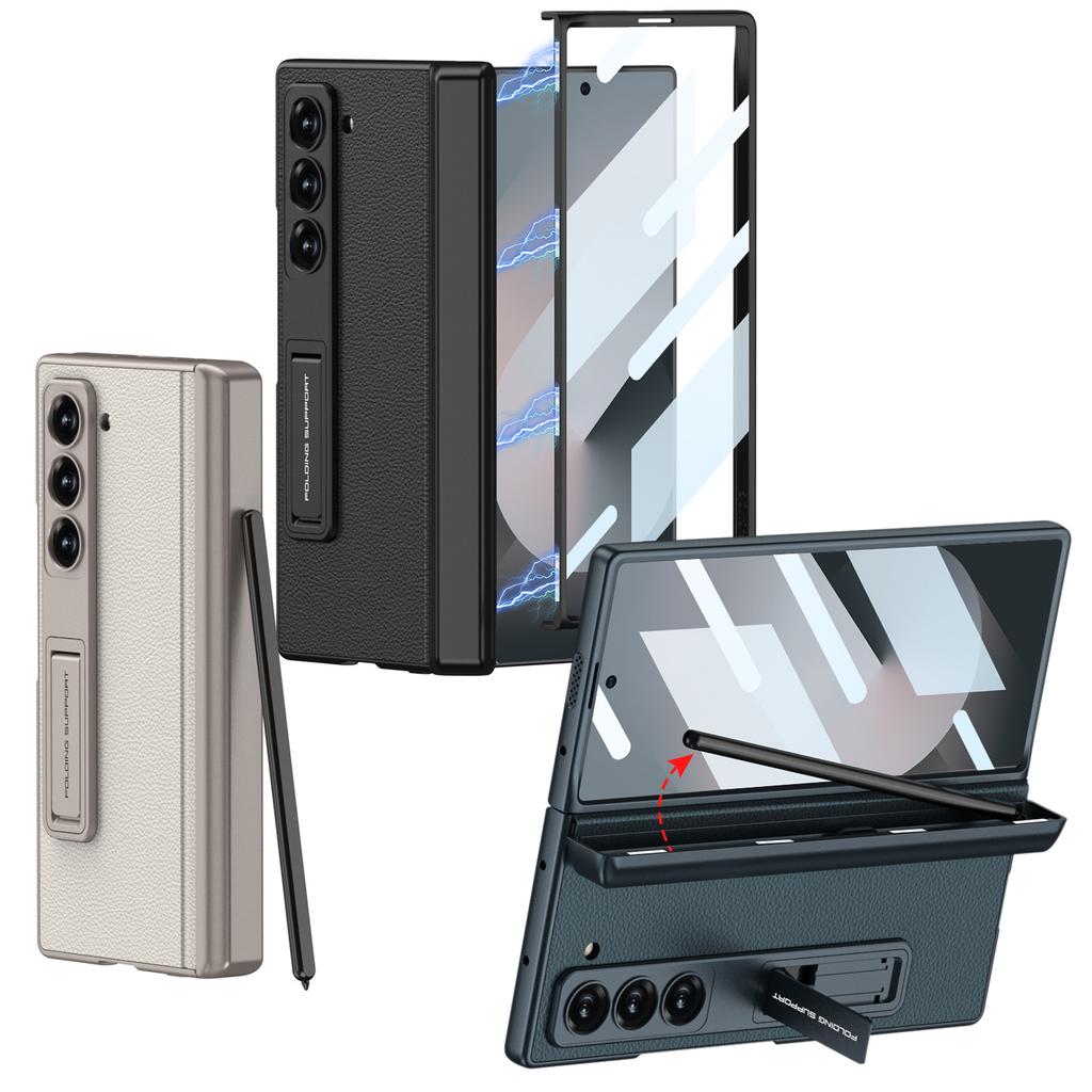 Suitable for Samsung Fold6 Mobile Phone Case Full Inclusive Anti Fall Magnetic Suction Hinge Folding Screen Pen Case Shell Film Integrated Set