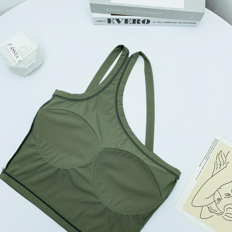 Asymmetric Off Shoulder Camisole with Built In Bra Back Detail Design