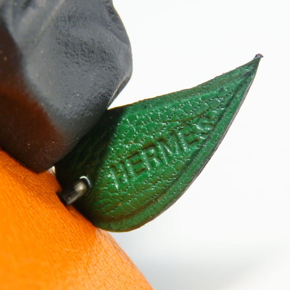 Used HERMES Bag charm leather/Silver925 Orange Accessories