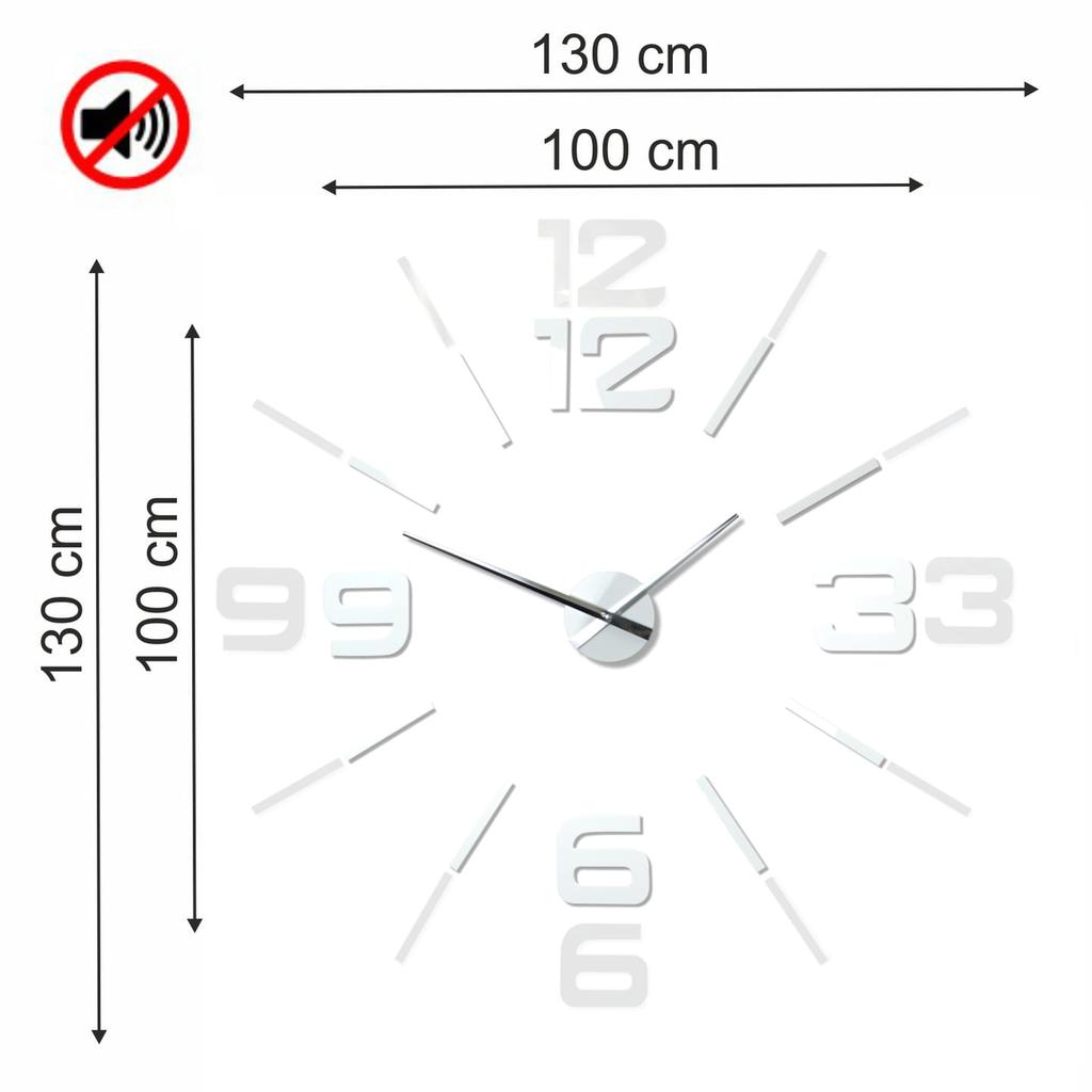Large white DIY Admirable stick-on clock