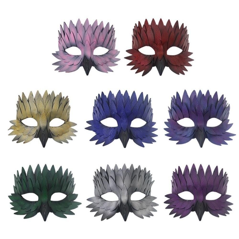Colorful Feather Half Face Mask Realistic Costume Party Mask Christmas Party