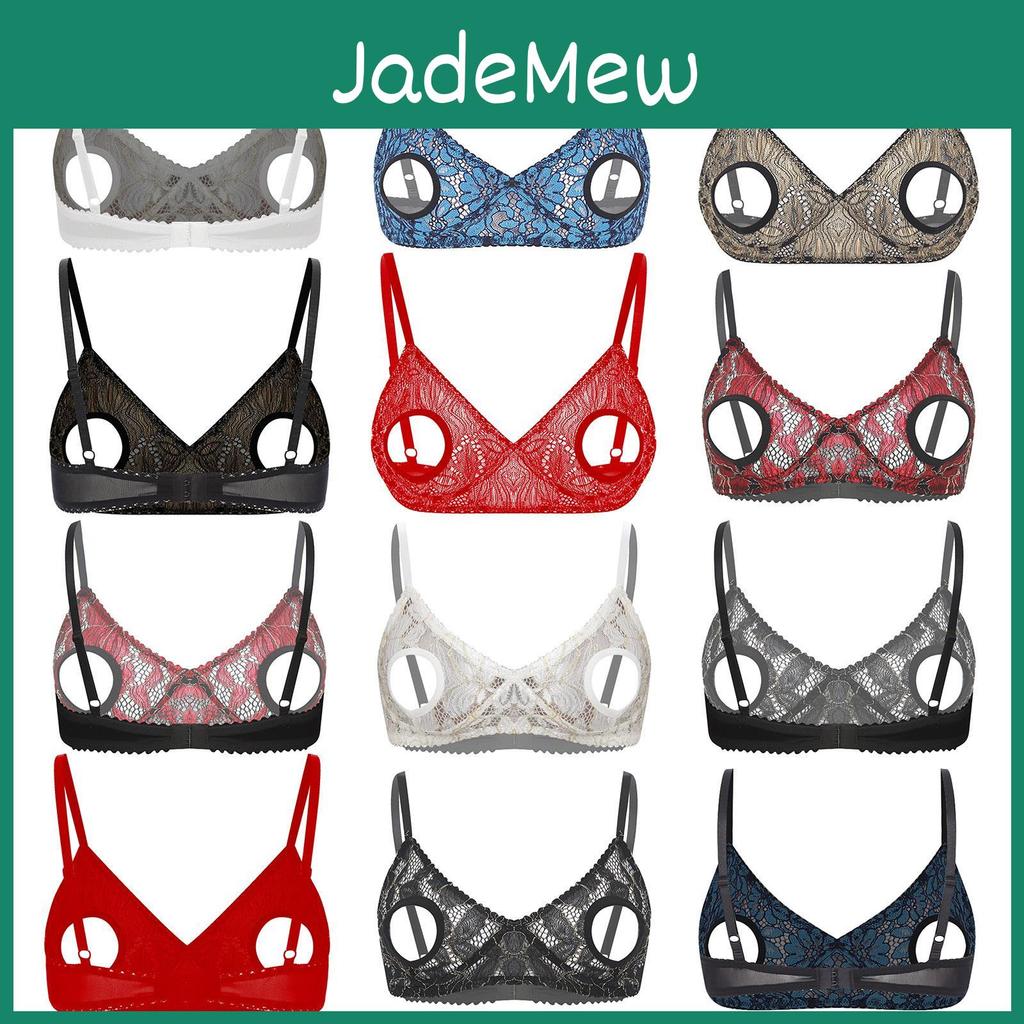Bra Hollowing Nipples Out Womens Tops Push Up Bare Exposed Breast Underwire Brassiere Open Nipples Top Role Play Rave Club Wear