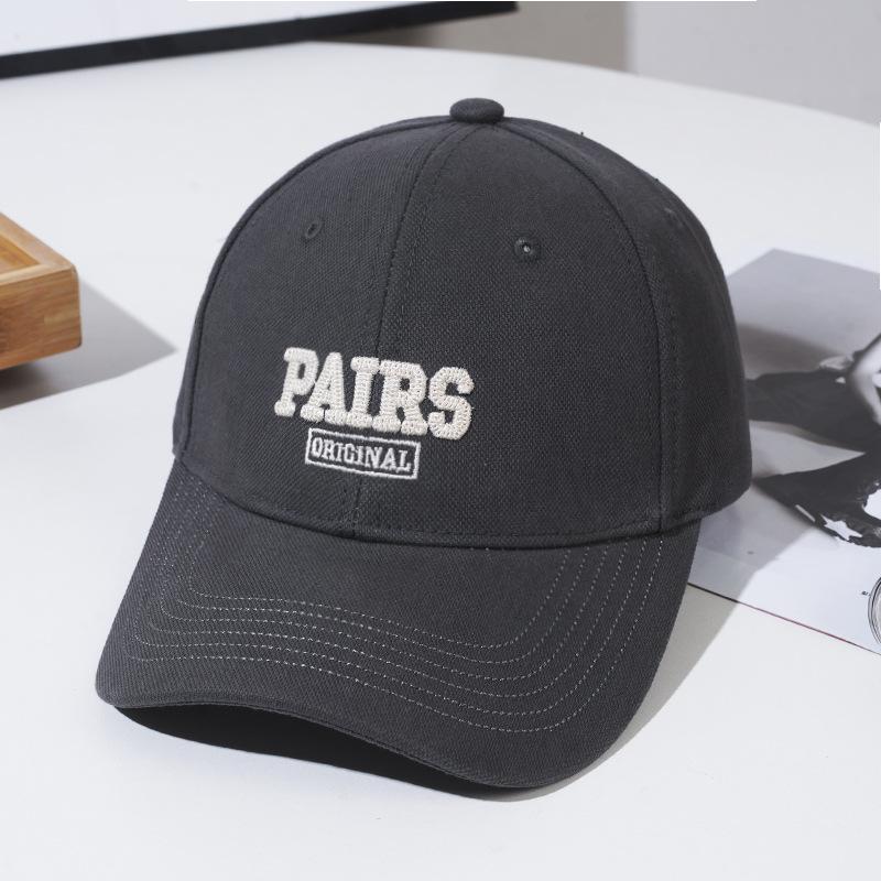 Hat Women's Summer New Letter Embroidery Hardtop Baseball Cap Trendy Boys Big Head Circumference Cap