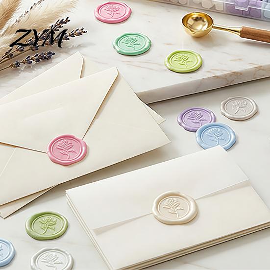 DIY Crafting Accessories Wax Seal Kit, with Sealing Beads Spoon And Candles, Decorative Seals Stamp for Wedding Invitations Envelopes