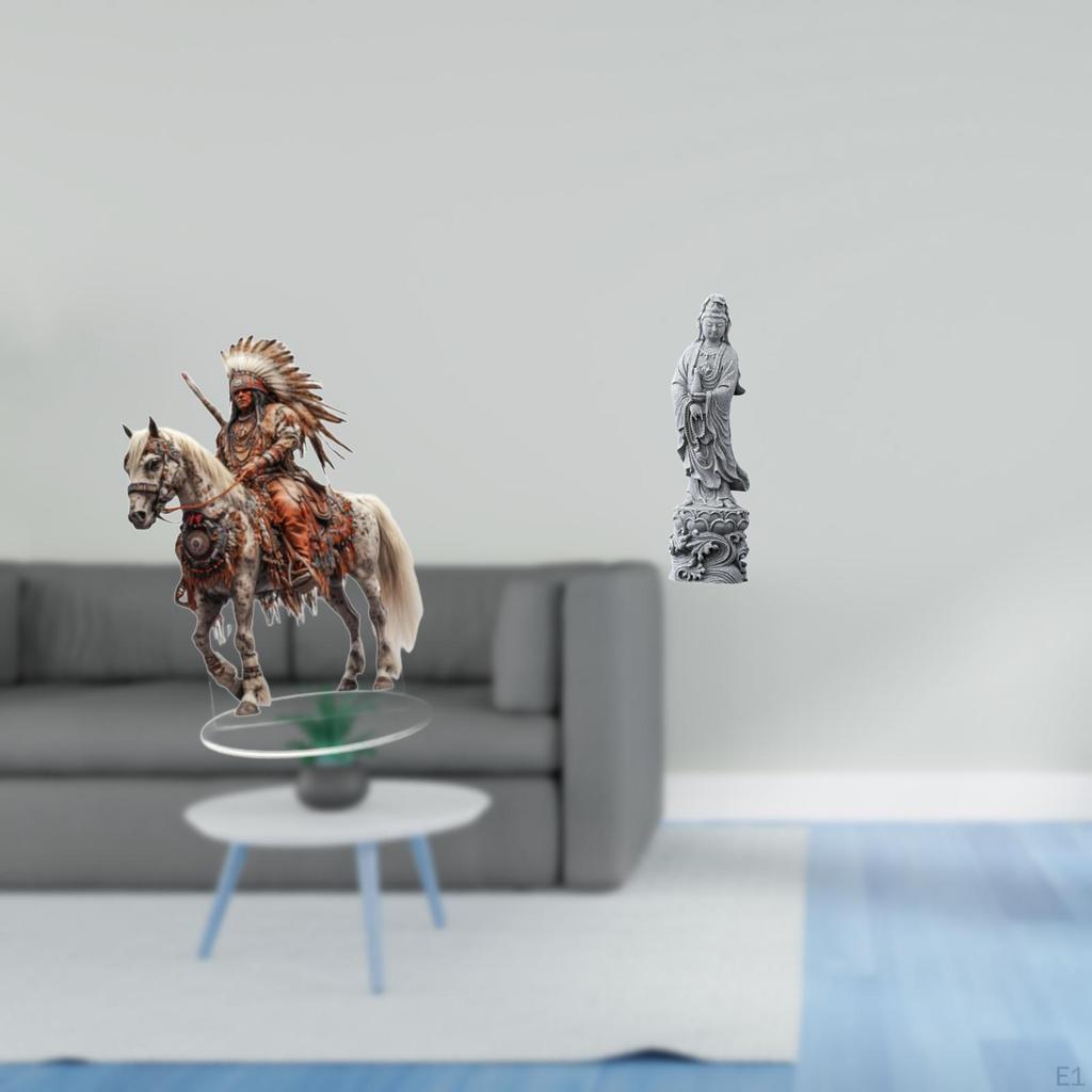 Home Knight Desk Sign Desktop Decoration 2D Acrylic Ornament Guan Yin Statue Waterproof