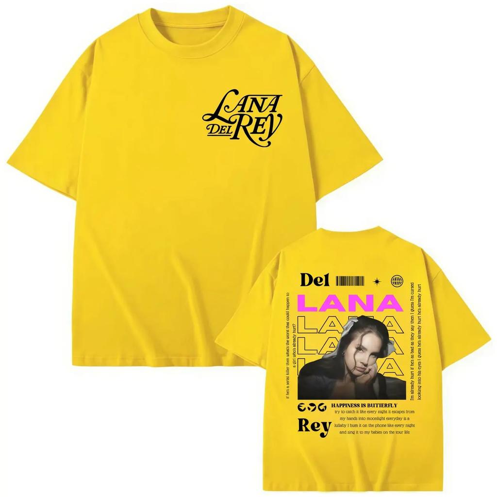 Singer Lana Del Rey Merch TShirt Unisex Fashion Aesthetic TShirt Summer High Quality Cotton Loose Women And Men TShirt