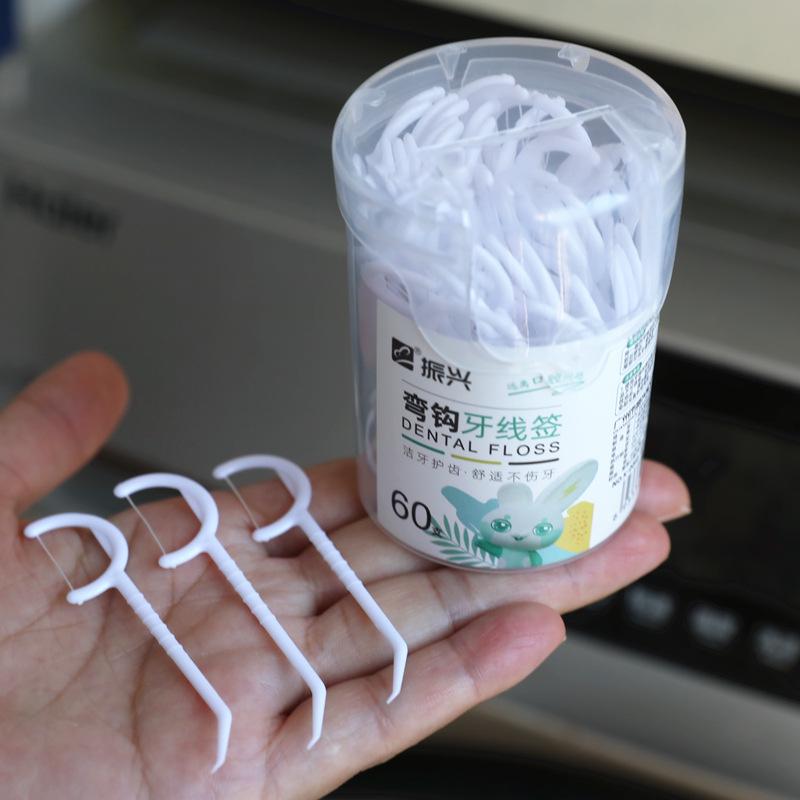 Revitalize Dental Floss Picks with Curved Hook and Gum Cleaner