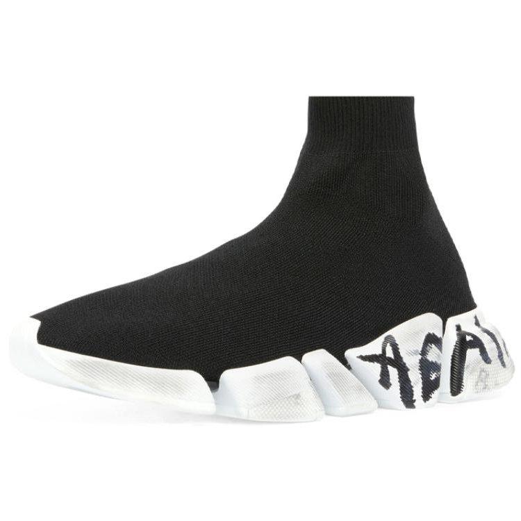 Balenciaga Speed 2.0 Graffiti Recycled Knit Black Women's 617196W2DD41091