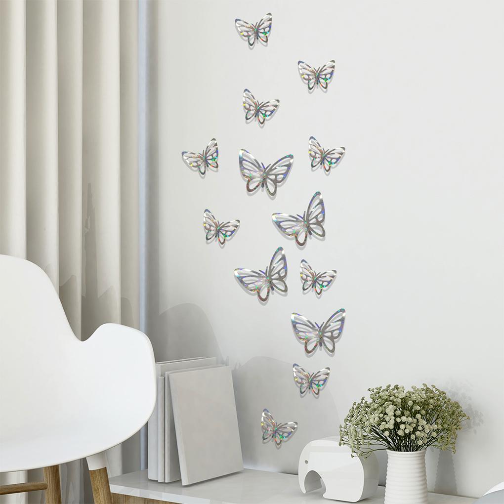 Pack of 24 Wall Art Stickers Room Mirror Decals PVC Craft Self Adhesive Removable Home Wedding Decor Refrigerator Tile