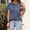 2025 Sommer Damen Einfarbig Lässig Rundhals Kurzarm T-Shirt
