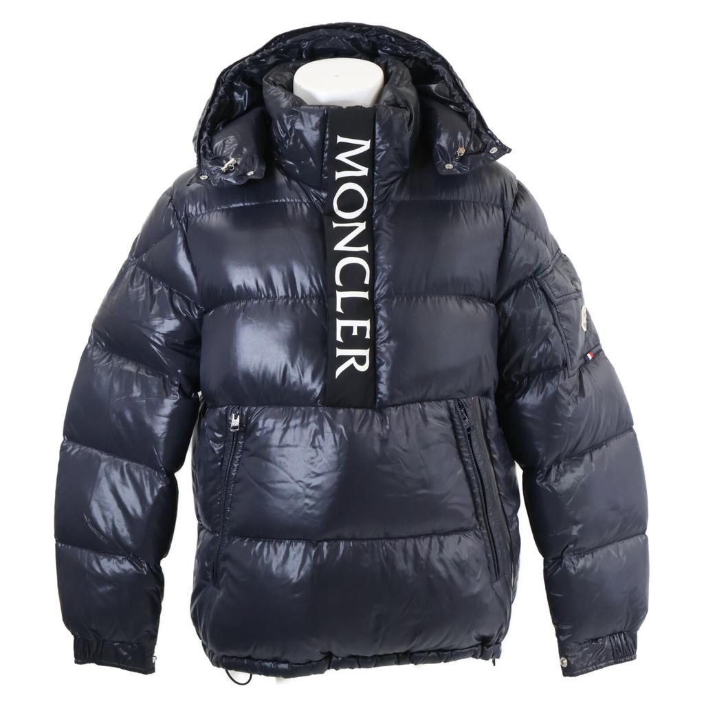 Moncler MAURY Logo Print Hooded Down Jacket Jacket 2 NavyUsed
