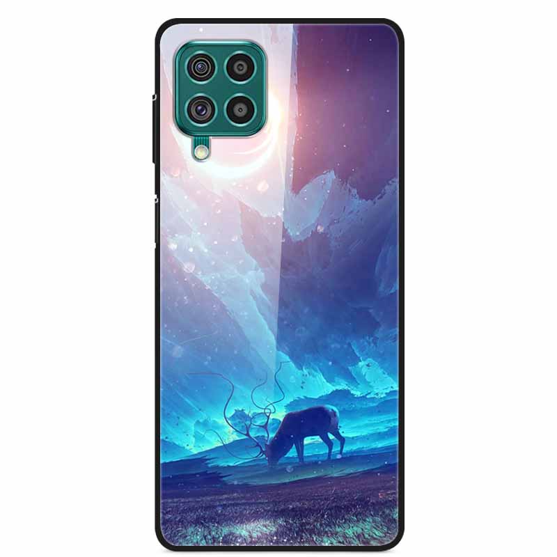 For Samsung M32 Case Tempered Glass Hard Back Cover Case For Samsung Galaxy A12 A22 M32 Phone Case Cover M 32 A 22 Funda Coque
