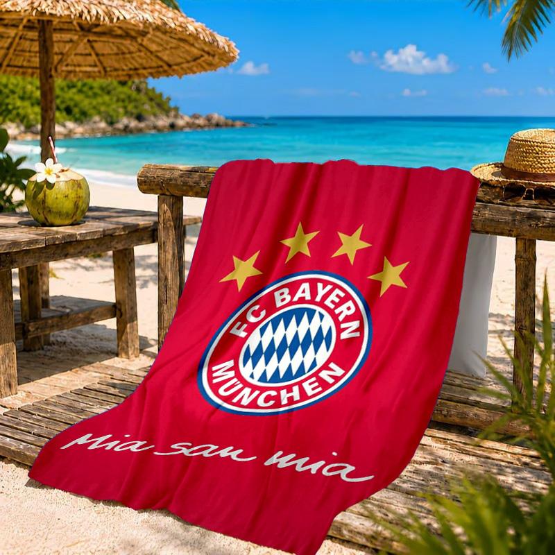 Munich FC Crest Printed Microfiber Beach Towel, Soft And Absorbent, Quick-Dry, Ideal for Summer Travel, Beach Essential, Swimming Pool