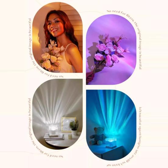 Aurora Wave Projector with Remote & App Control 16 Color Changing LED Night Light 360 Degrees Room Ambiance Lighting