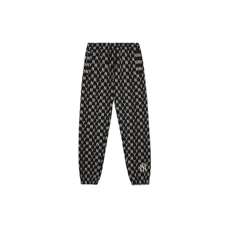 New MLB Old Flower Sports Pants Unisex Black 3ATPM0121-50BKS