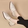 Pointed Small Leather Shoes Women's Spring New Elegant Shallow Mouth Low Heel Single Shoes Simple Temperament Women's Flat Shoes